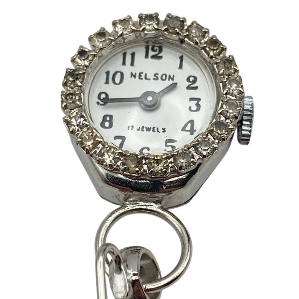 Vintage 17 Jewels Nelson Stick Pin Lapel Watch Swiss Mechanical Wind Up - Works